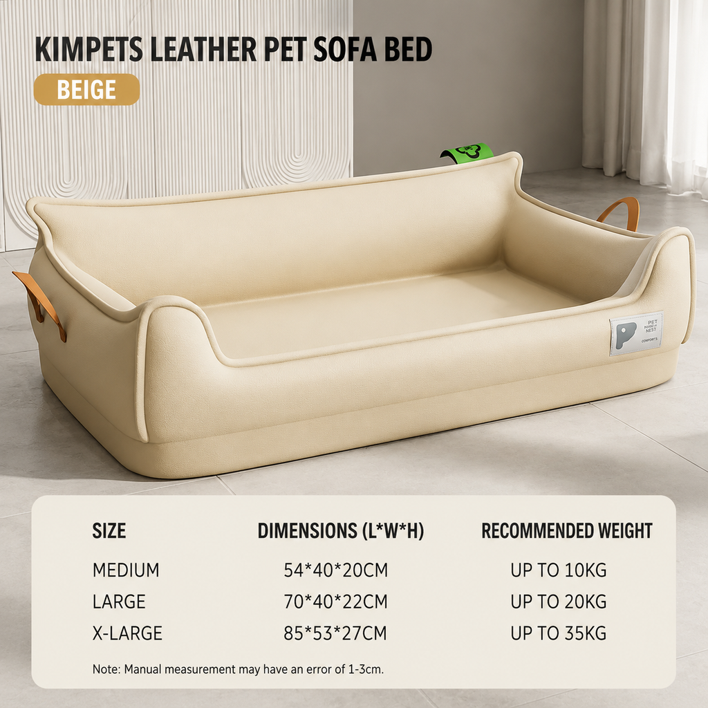 Orthopedic Leather Dog Sofa Bed – Waterproof Washable Pet Couch