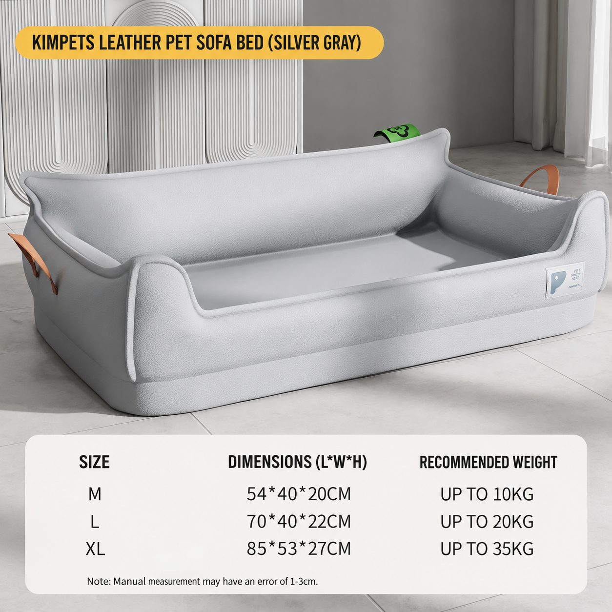 Orthopedic Leather Dog Sofa Bed – Waterproof Washable Pet Couch