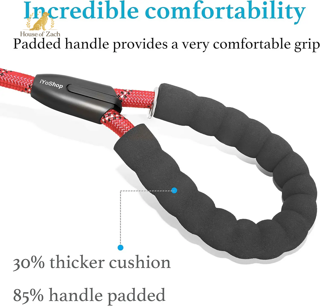 House of Zach Dual Dog Leash – 360° Tangle-Free Shock Absorbing Bungee Lead for Medium & Large Dogs