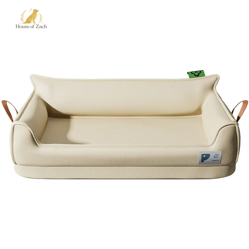 Orthopedic Leather Dog Sofa Bed – Waterproof Washable Pet Couch