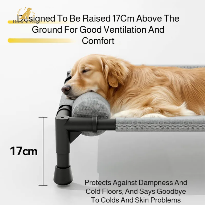 Luxury Elevated Pet Bed – Breathable Mesh Sofa for Dogs