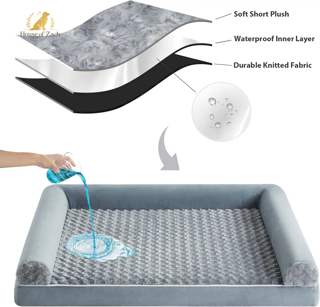 Orthopedic Waterproof Dog Bed – Breathable Washable Couch Bed for Large Dogs