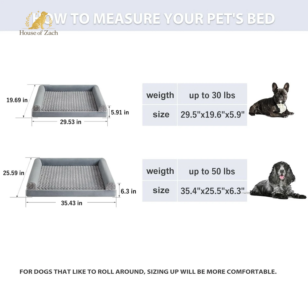 Orthopedic Waterproof Dog Bed – Breathable Washable Couch Bed for Large Dogs