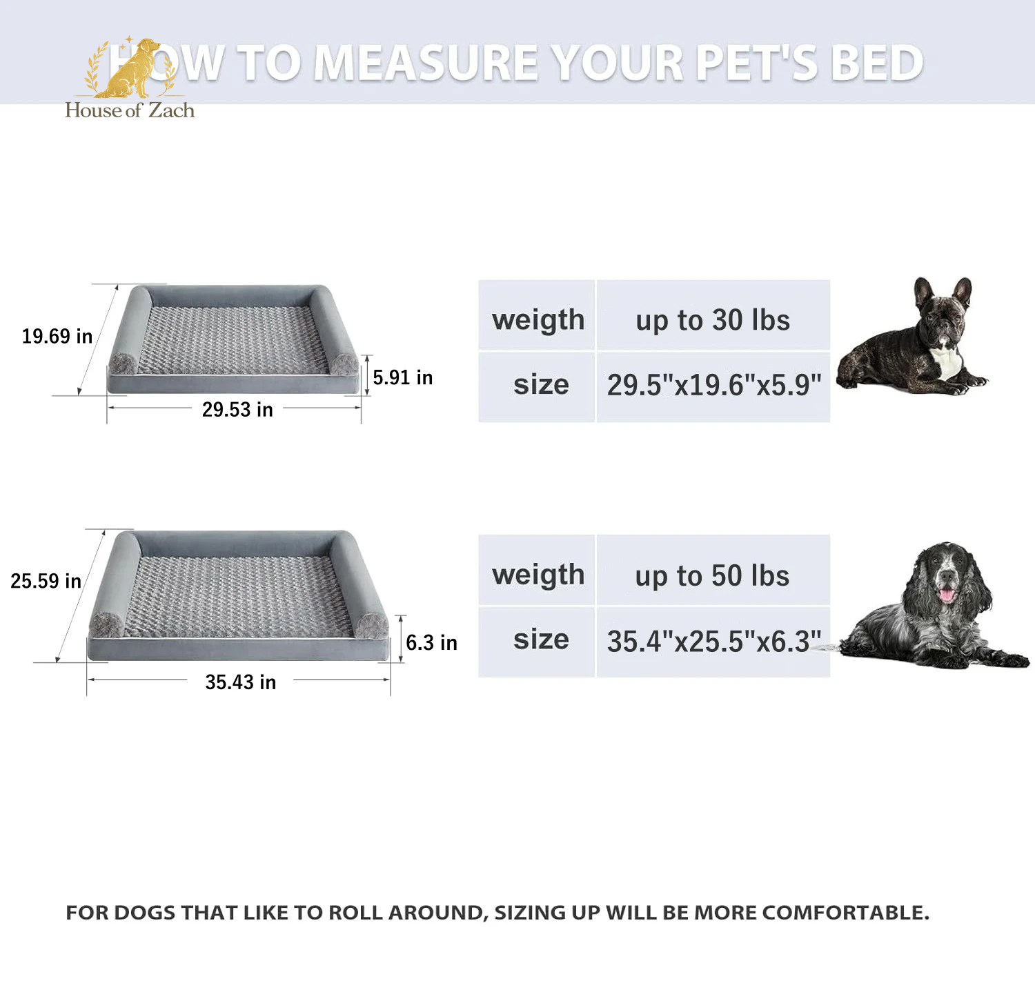 Orthopedic Waterproof Dog Bed – Breathable Washable Couch Bed for Large Dogs