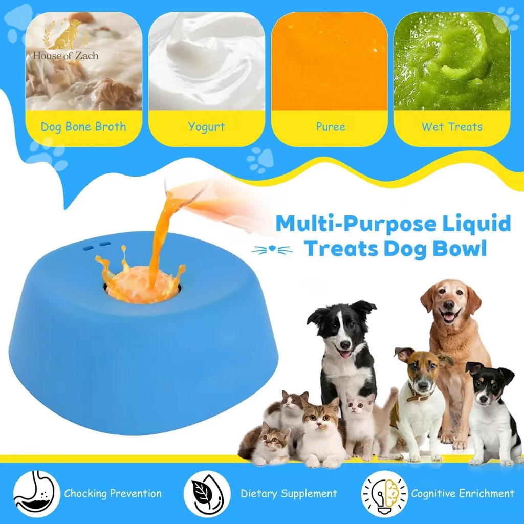 Anti-Choking Slow Feeder Dog Bowl – Non-Slip Lick Mat for Bone Broth, Yogurt & Liquid Treats