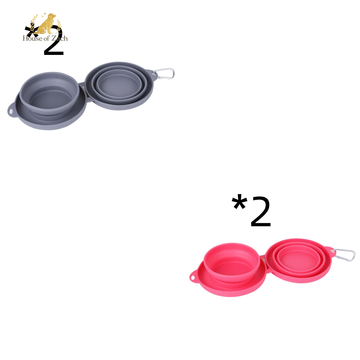 Foldable Double Pet Travel Bowl – Portable Food & Water Feeder for Dogs & Cats