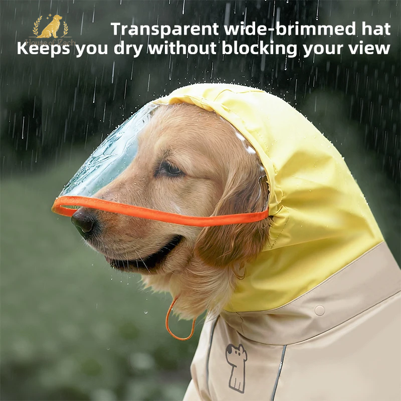 Waterproof Dog Raincoat for Large Dogs – Golden Retriever & Labrador Full Coverage Rain Jacket