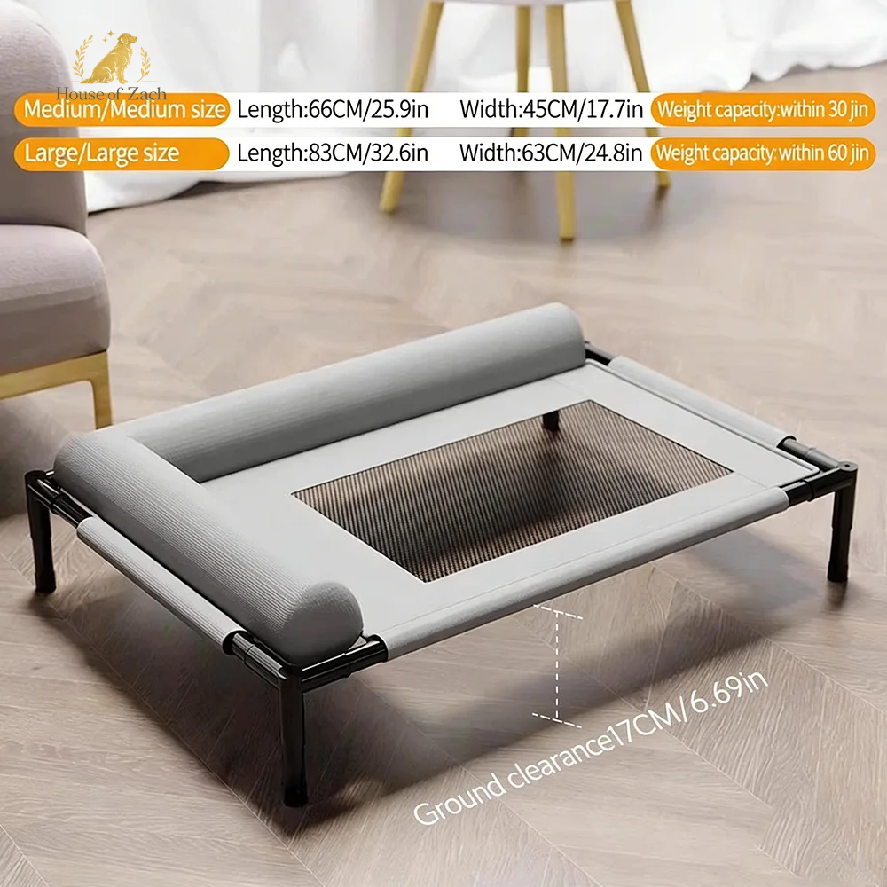 Luxury Elevated Pet Bed – Breathable Mesh Sofa for Dogs