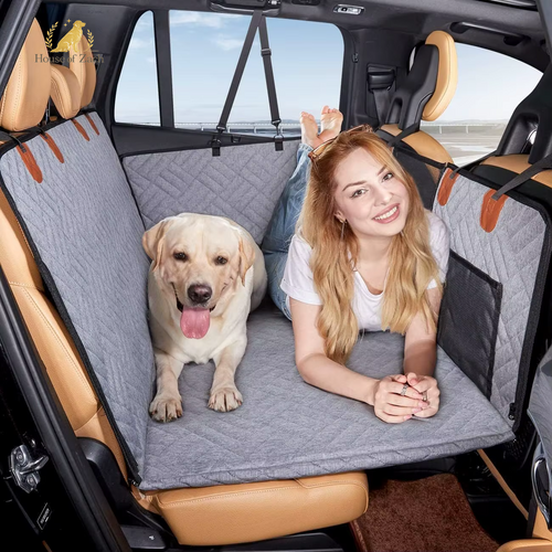 Hard Bottom Dog Car Seat Cover & Back Seat Extender for Large Dogs