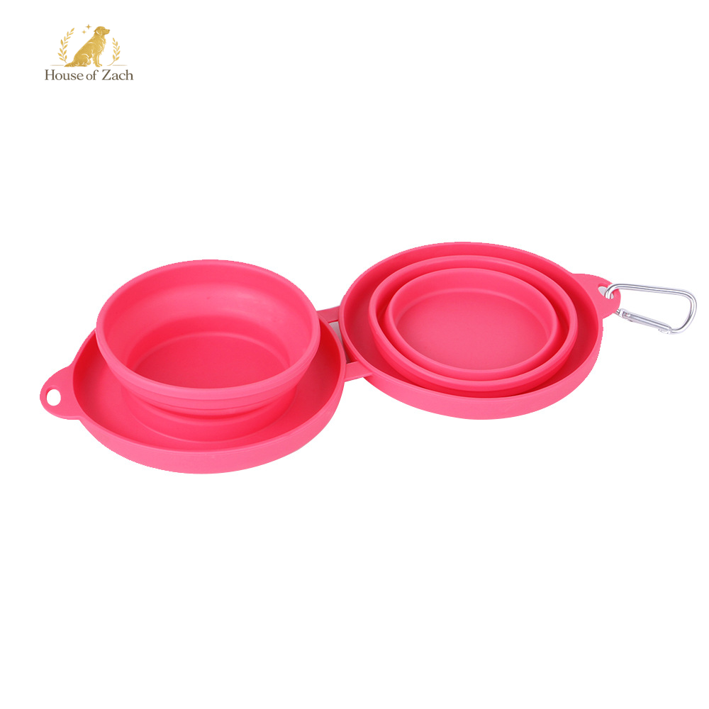 Foldable Double Pet Travel Bowl – Portable Food & Water Feeder for Dogs & Cats